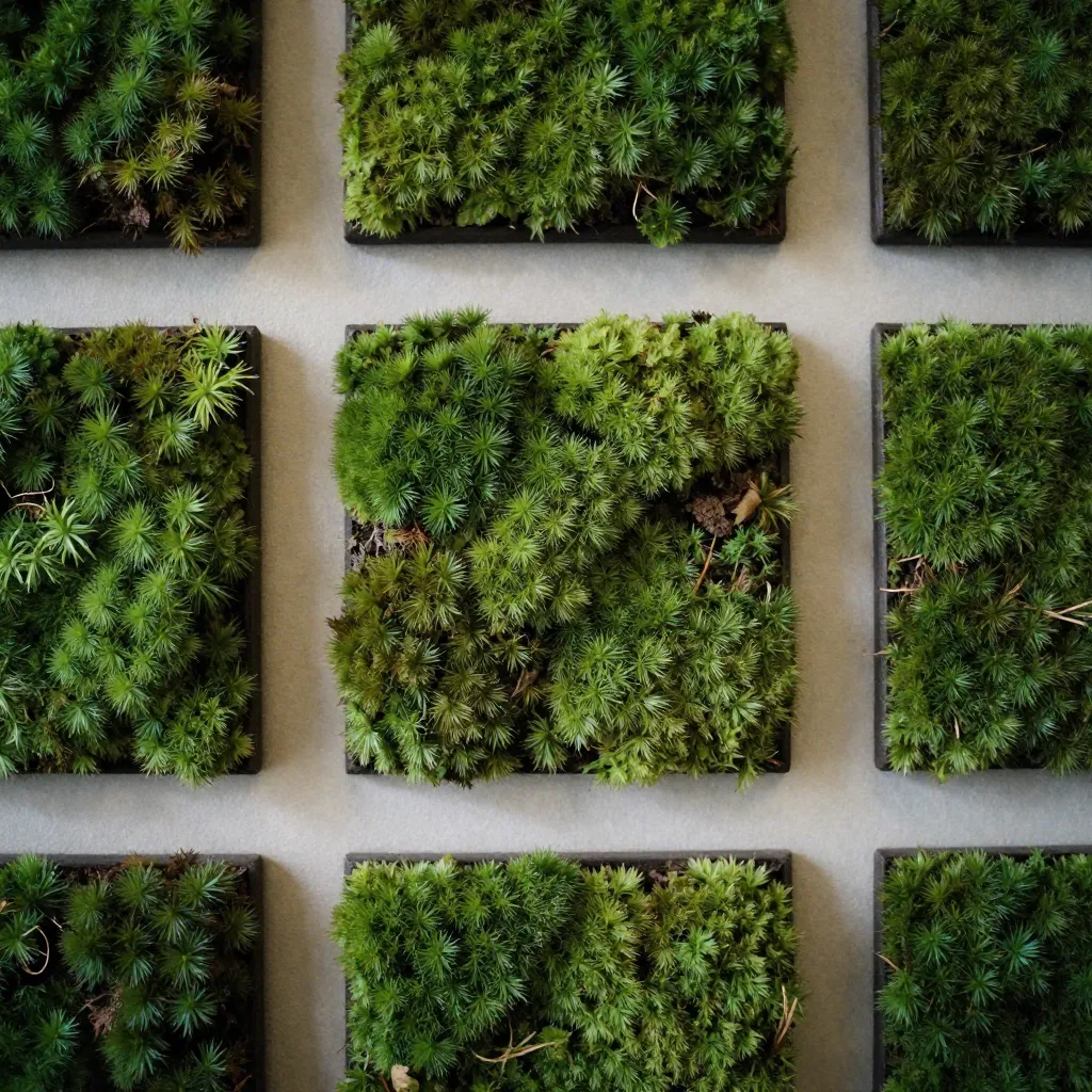 Sammalpaneelit vähävalossa