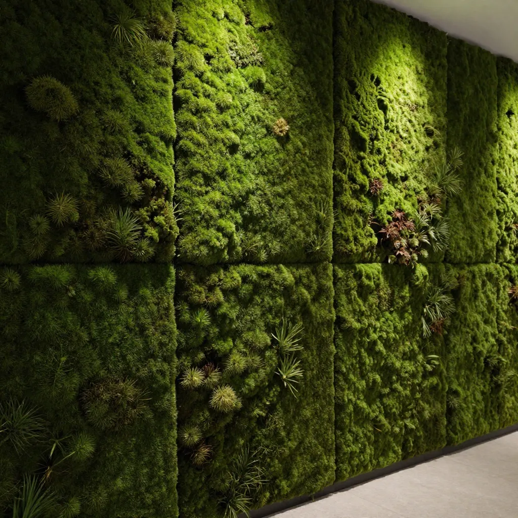 Sammalpaneelit rauhallisessa ympäristössä